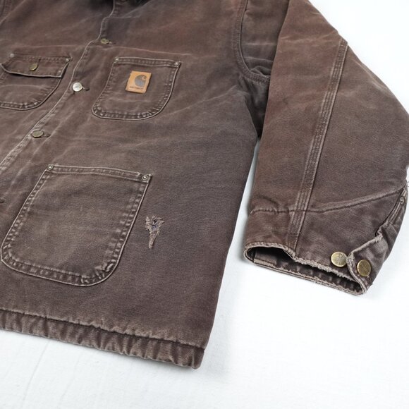 Y2K Carhartt Blanket Lined Cotton Duck Chore Jacket Men's 2XL Canvas CO2 DKB - Picture 5 of 11